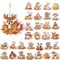 30 Pcs Thanksgiving Diamond Art Keychain Kits DIY Double Sided Thanksgiving Animals Diamond Painting Keychain Ornaments for Adults Key Ring Art Pendant Fall Tree Decor